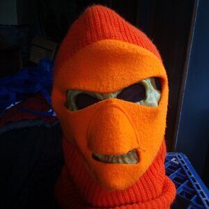 Vintage Ski Mask Winter Hat Hunting Orange